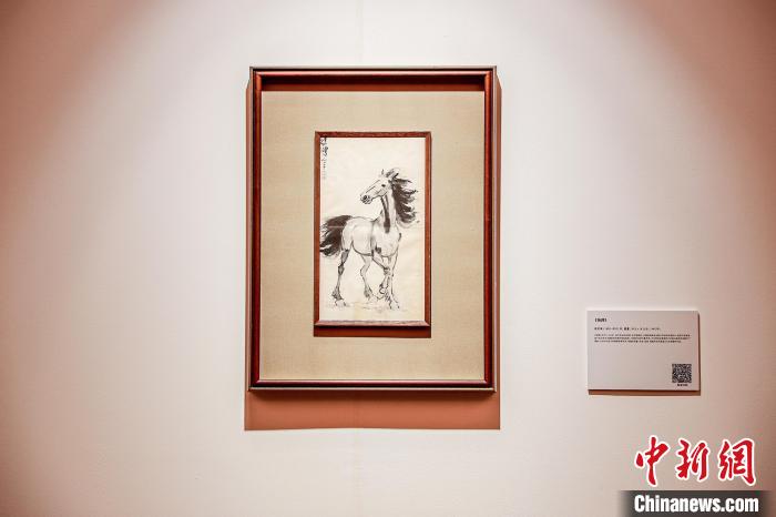徐悲鴻于1942年創(chuàng)作的《揚(yáng)蹄》?！⌒毂櫭佬g(shù)館供圖
