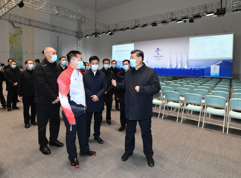 1月4日，習(xí)近平總書記在北京考察冬奧會(huì)、冬殘奧會(huì)籌辦備賽工作。新華社記者 謝環(huán)馳 攝