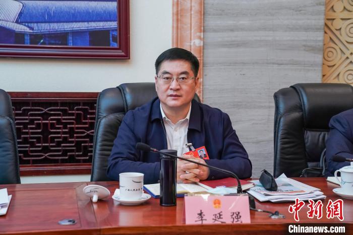 圖為全國(guó)人大代表、廣西北部灣國(guó)際港務(wù)集團(tuán)有限公司黨委書(shū)記、董事長(zhǎng)李延強(qiáng)?！￡惞谘?攝
