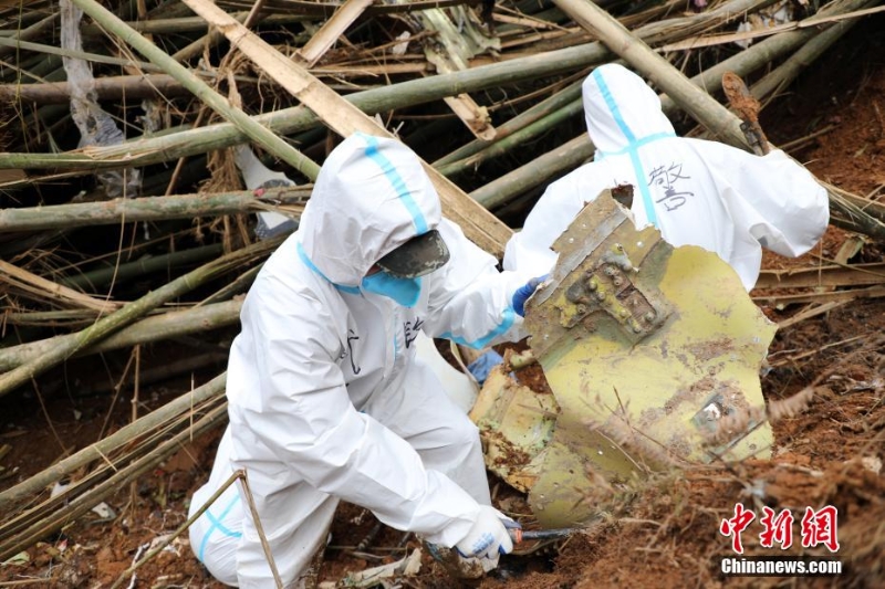 東航墜機(jī)救援現(xiàn)場(chǎng)：武警官兵分批次、分區(qū)域搜索