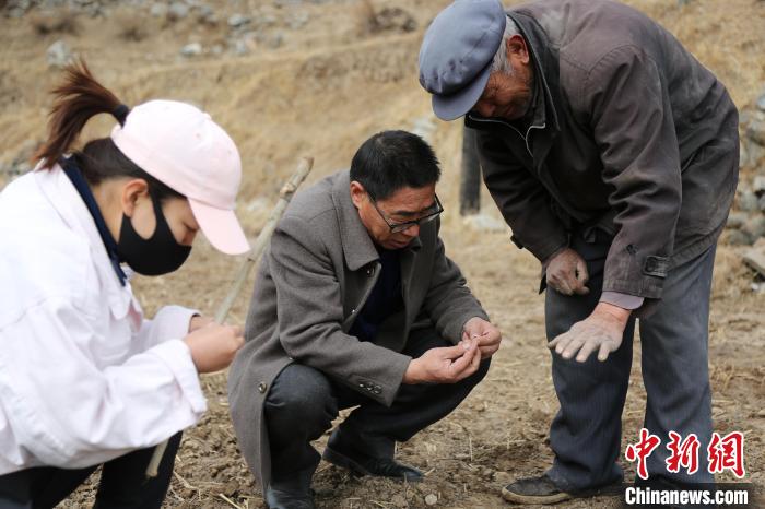 圖為農氣業(yè)務人員在貴德尕讓鄉(xiāng)開展春耕春播生產氣象服務?！≮w海梅 攝