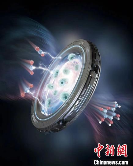 通過電化學耦合生物發(fā)酵實現(xiàn)將二氧化碳和水轉(zhuǎn)化為長鏈產(chǎn)品的示意圖。　研究團隊 供圖