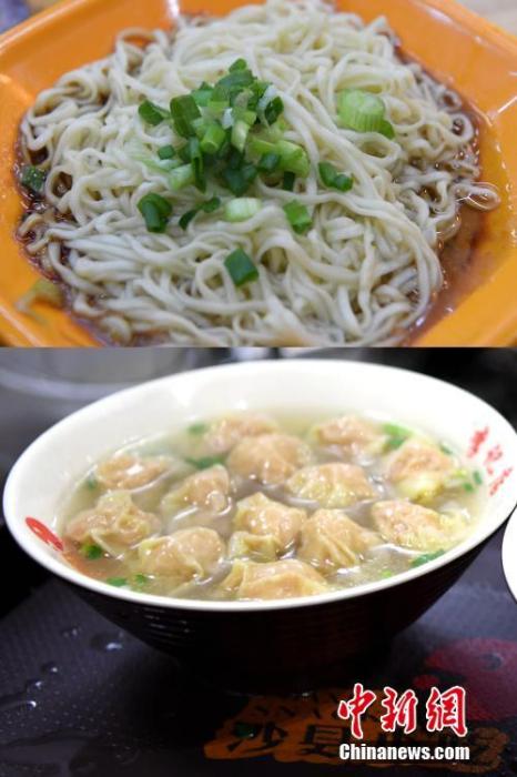 資料圖：沙縣小吃中的拌面(上)和扁肉(下)。 <a target='_blank' href='/'>中新社</a>記者 張斌 攝