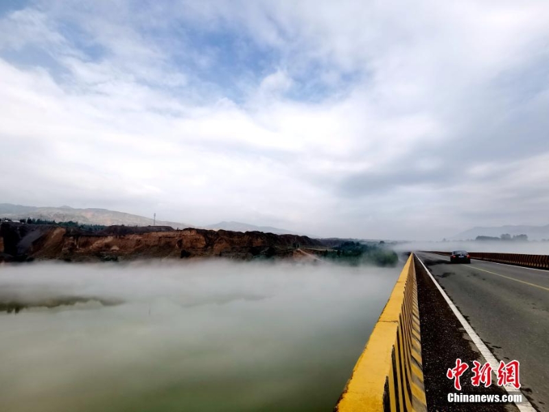 青海尖扎：薄霧、群山、綠樹(shù)勾勒黃河夏日?qǐng)D景