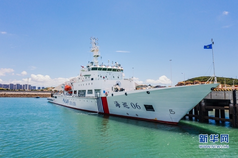 2022年7月11日，搭載船用北斗系統(tǒng)的臺(tái)灣海峽首艘大型巡航救助船“海巡06”輪在福建正式列編。（圖源：新華網(wǎng)）