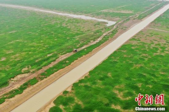 進入枯水期的鄱陽湖，原本煙波浩渺的湖面已消失不見，河床裸露變成一片灘涂或是草洲。(資料圖) 劉占昆 攝