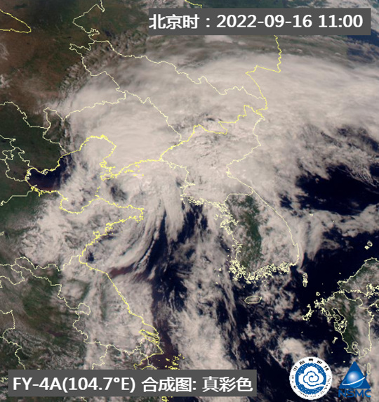 今天11時(shí)左右，衛(wèi)星云圖上“梅花”結(jié)構(gòu)變得松散。