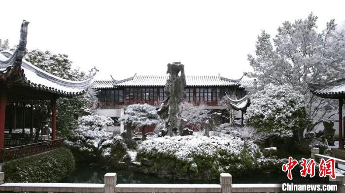 冬日的留園冠云峰，詩情畫意。圖片來源：臺灣《聯(lián)合報》