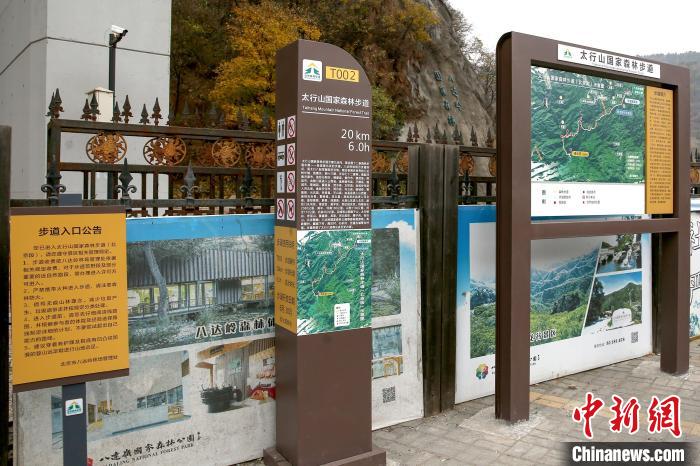 圖為八達嶺林場太行山國家森林步道(北京延慶段)。　北京市園林綠化局供圖
