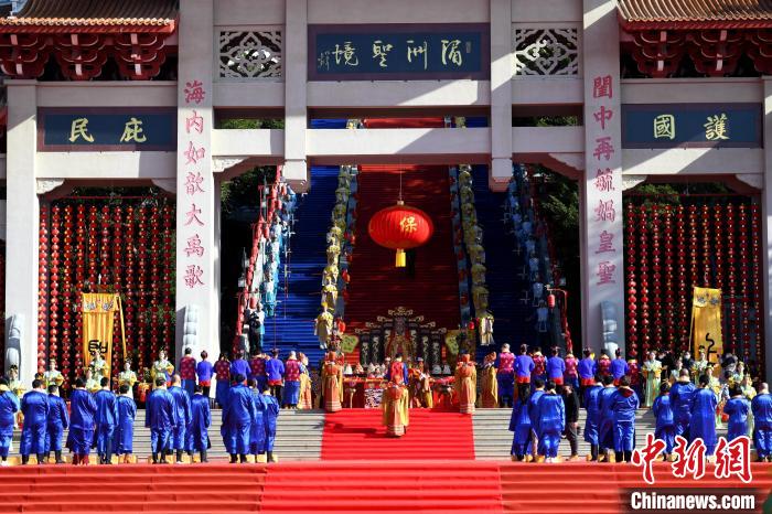 媽祖祭典儀式現(xiàn)場(chǎng)。   圖片來(lái)源：中新網(wǎng)
