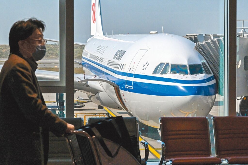 桃園機(jī)場(chǎng)國際航空班機(jī)。（圖源：臺(tái)灣《中國時(shí)報(bào)》）