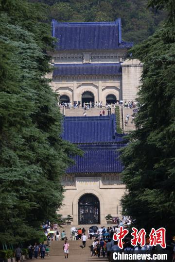 航拍下的中山陵。(資料圖) 泱波 攝