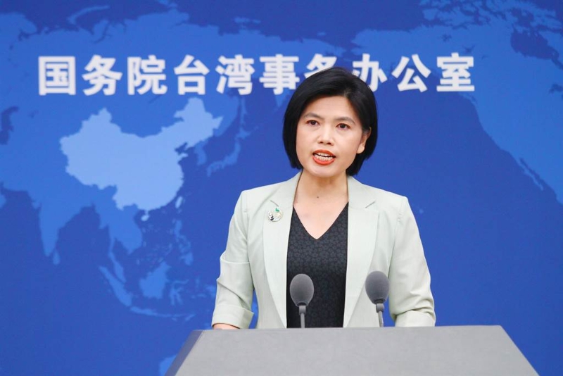 國臺辦發(fā)言人朱鳳蓮 （吳泓勛攝）圖片來源：臺灣“中時新聞網(wǎng)”.jpg