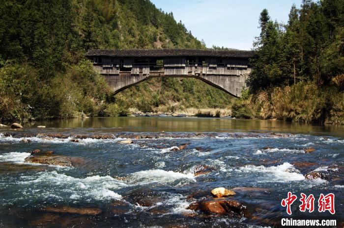 資料圖為周寧縣泗橋鄉(xiāng)周墩村的竹嶺古廊橋?！±詈樵?攝