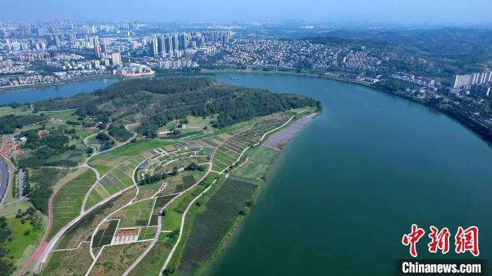 俯瞰邕江濕地公園，風(fēng)景宜人?！∮峋?　攝