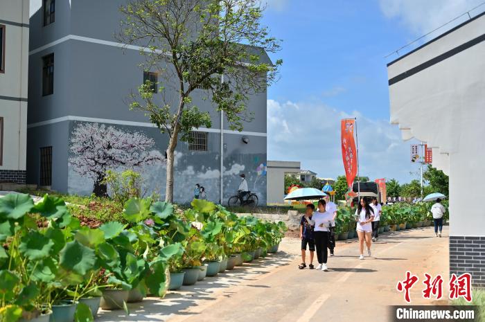 圖為民眾賞荷。　俞靖 攝