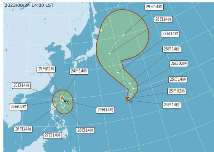 臺風(fēng)“蘇拉”、TD11的未來路徑