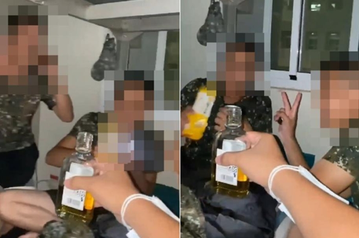 臺(tái)軍在宿舍開(kāi)“飲酒趴”。圖片來(lái)源：臺(tái)灣“中時(shí)新聞網(wǎng)”。