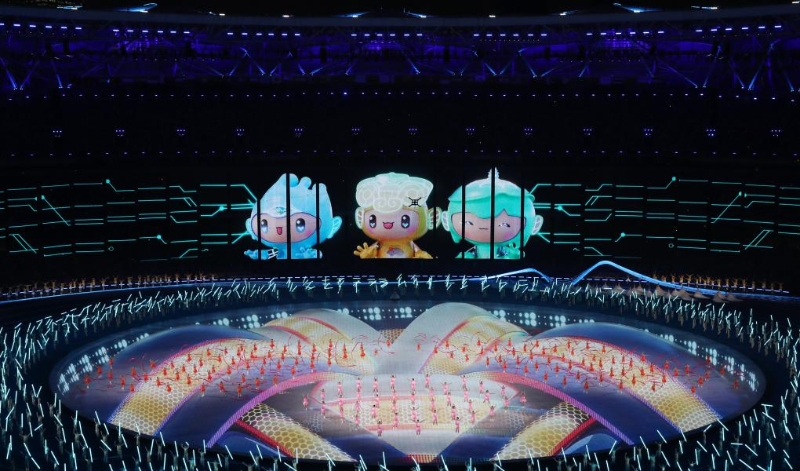 這是9月23日拍攝的杭州亞運(yùn)會開幕式。（圖源：新華社）