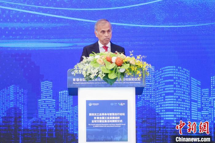 聯(lián)合國駐華協(xié)調員常啟德發(fā)表演講。 