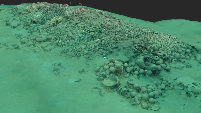 南海西北陸坡一號沉船遺址核心區(qū)三維圖。國家文物局供圖