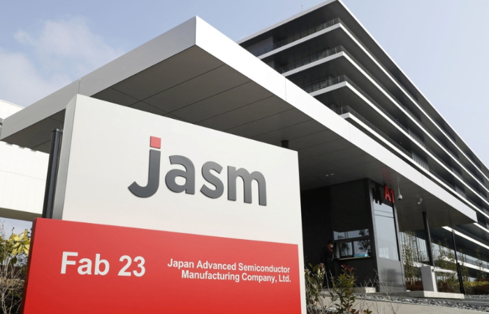 臺積電子公司日本先進半導體制造 (JASM) 位于日本熊本縣菊陽町半導體工廠全景。（路透社）