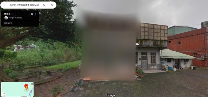 實際在google 地圖上查詢「新北市萬里區(qū)中福路84號」，可以看到準總統(tǒng)賴清德的萬里老家已經(jīng)被打上馬賽克。(翻攝自google 地圖)