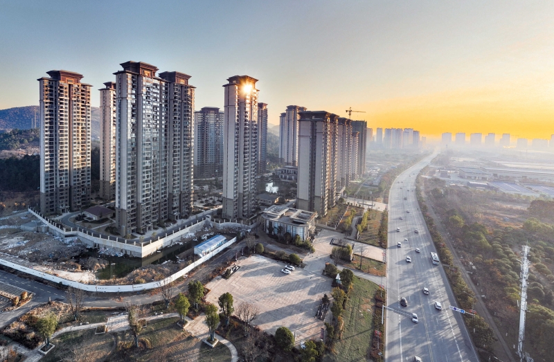 這是2024年1月24日拍攝的湖北黃石保交樓項(xiàng)目東楚御景。（圖源：新華社）